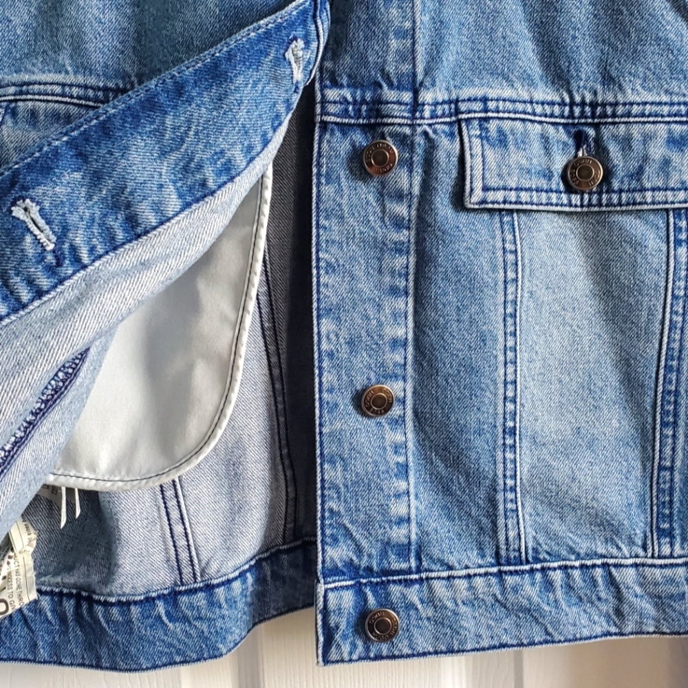NWT Women's Hugo Boss Gelise Crop Blue Denim Jacket Size XL - Picture 10 of 15